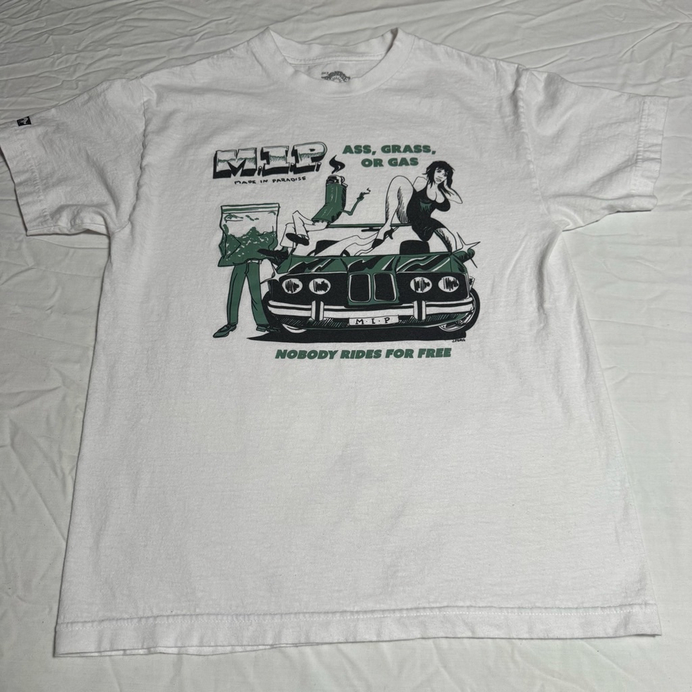 Men's Made in Paradise White Green Graphic Short Sleeve Tee M sku77